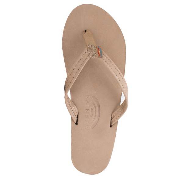 Rainbow Shoes - Rainbow Flip Flop Leather Nogales Wood Narrow Strap Women sz M